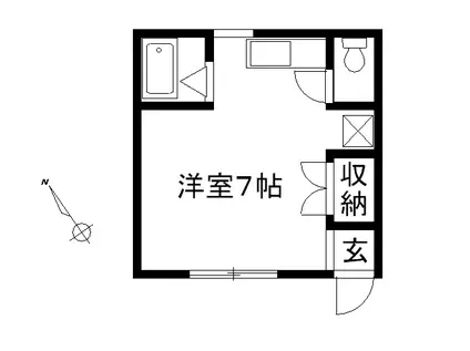 長谷川マンション(ワンルーム/1階)の間取り写真