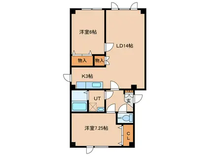 メゾン・ド・ピアニッシモ(2LDK/2階)の間取り写真