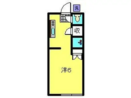 ブルーハイツ平潟(ワンルーム/1階)の間取り写真