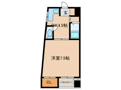 今池七福ビル(1DK/4階)の間取り写真