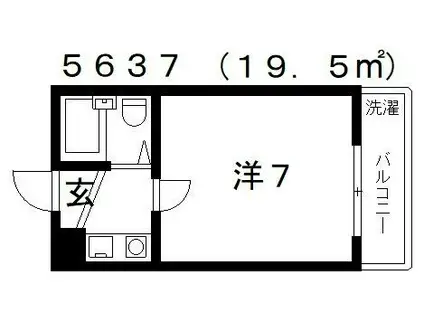 第7セイワコート(1K/4階)の間取り写真