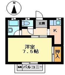 エメローズ高橋(1K/2階)の間取り写真