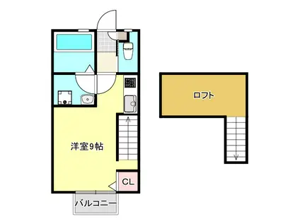 アルシオーネII(1K/2階)の間取り写真