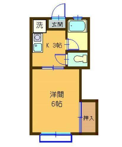 コーポ鎌田A(1K/1階)の間取り写真