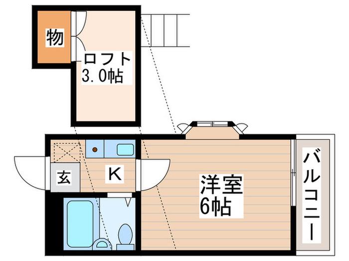 レジデンス立川(1K/2階)の間取り写真