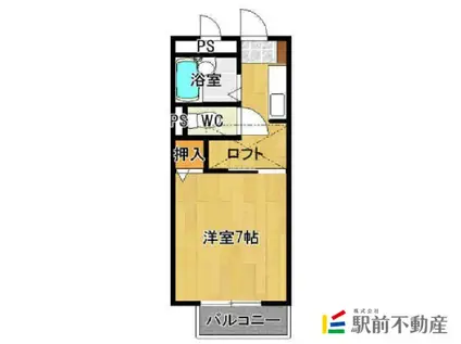 ドミールNABESHIMA(1K/2階)の間取り写真