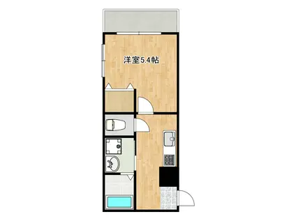 エルガーデン谷山(1K/2階)の間取り写真