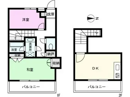 ガーデンビューハウス(2DK/1階)の間取り写真