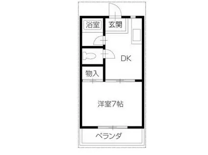 ハイツしらゆり(1DK/2階)の間取り写真