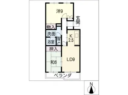 NTビル平針(2LDK/1階)の間取り写真