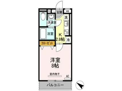 スターリー・ボーテ(1K/2階)の間取り写真