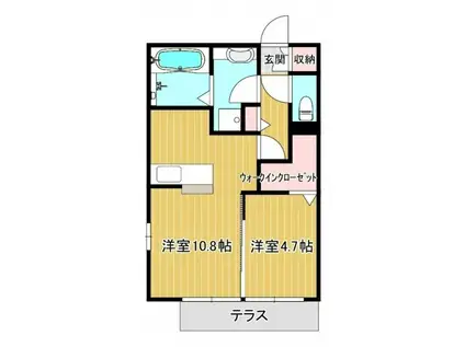 スプランディードシンフォニーA棟(1LDK/1階)の間取り写真