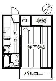 メゾンシュークレー(1K/2階)の間取り写真