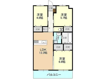 五霞町子育て支援(3LDK/3階)の間取り写真