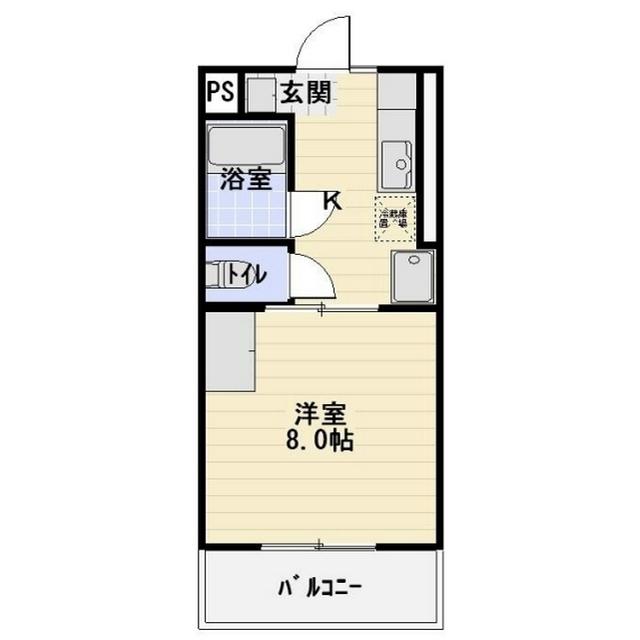 フォルクローレ(1DK/1階)の間取り写真