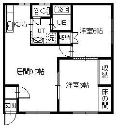 66&50(2LDK/2階)の間取り写真
