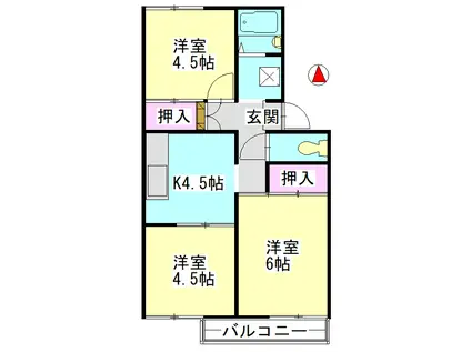 サンリッチ(3K/2階)の間取り写真