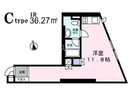 アリス・マナーガーデン銀座ウォーク(ワンルーム/7階)の間取り写真