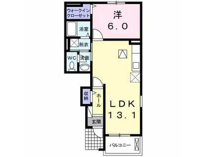グリーンアヴェニュー II(1LDK/1階)の間取り写真