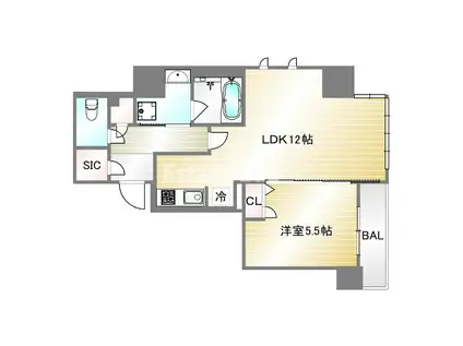 S-RESIDENCE神戸元町(1LDK/8階)の間取り写真