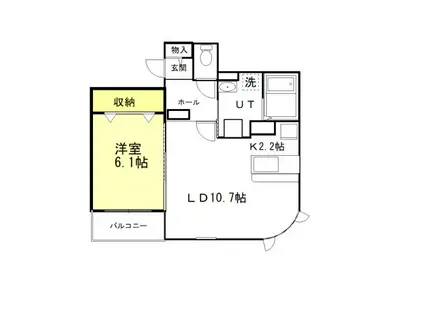 ブライズシーズン愛国東(1LDK/4階)の間取り写真