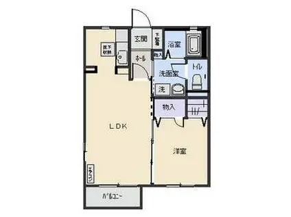 ディアス・パルモA(1LDK/2階)の間取り写真