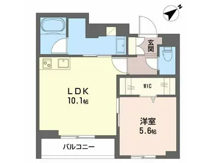 AMYLUMS鷹匠II(1LDK/3階)の間取り写真
