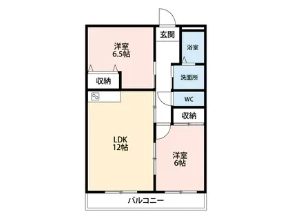 スマイリータウンI(2LDK/2階)の間取り写真
