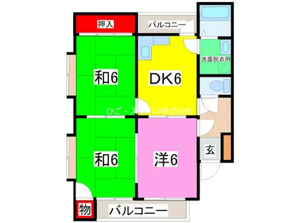 ヴィラソレイユ(3DK/2階)の間取り写真