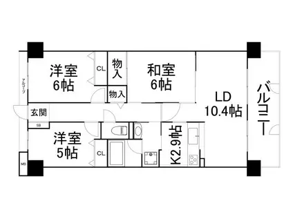 メロディーハイム緑橋弐番館(3LDK/8階)の間取り写真