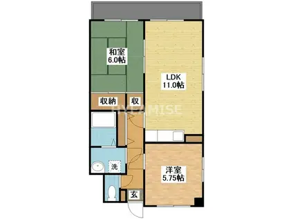 マンションミゾロク(2LDK/6階)の間取り写真