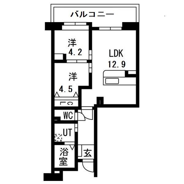 アクティ目黒駅前1棟(2LDK/8階)の間取り写真