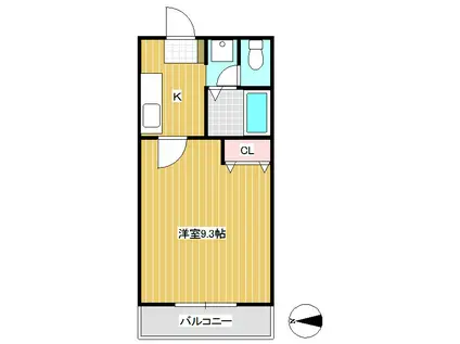 エクセレントI(1K/3階)の間取り写真