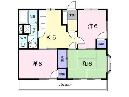 オリゾン(3DK/2階)の間取り写真