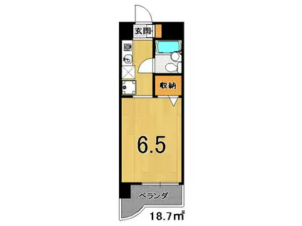 井筒ハイム(1K/3階)の間取り写真