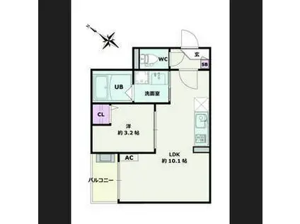 JACK SHIOIKE I(1LDK/2階)の間取り写真