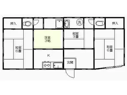 西島アパート(4K/2階)の間取り写真