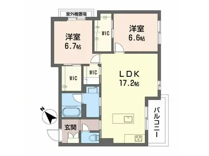 シャーメゾンDAIII(2LDK/2階)の間取り写真