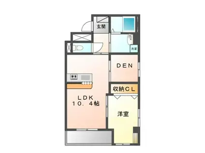 ピースKT(1SLDK/2階)の間取り写真