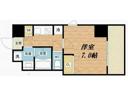 W-STYLE大阪天満宮(1K/11階)の間取り写真