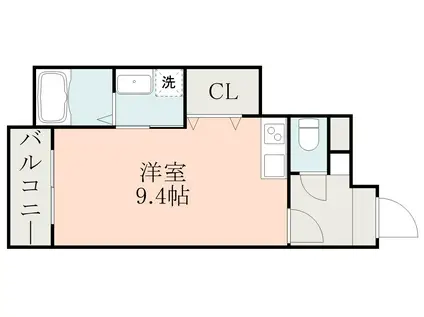 LA-CHIC宇宿(ワンルーム/3階)の間取り写真