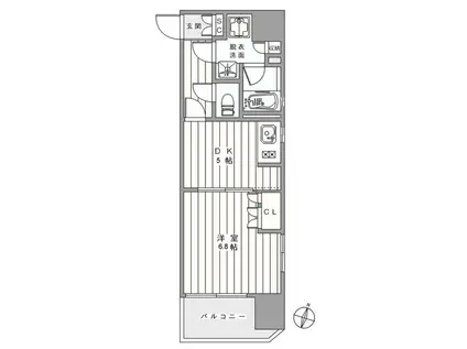 ライオンズアイル赤坂(1DK/8階)の間取り写真