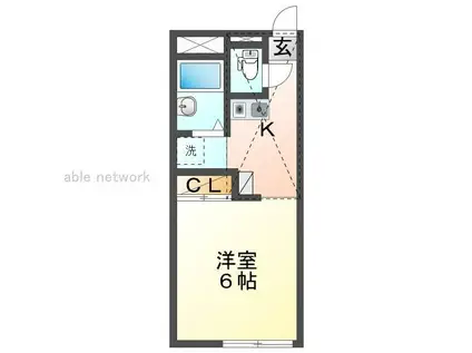 ルーチェI(ワンルーム/1階)の間取り写真