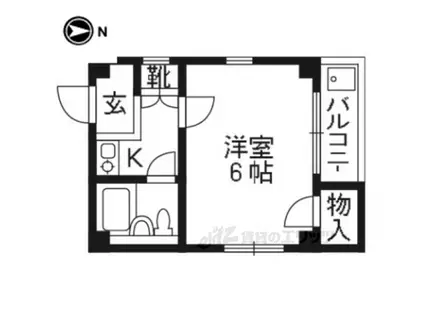 オークハイツ(1K/3階)の間取り写真