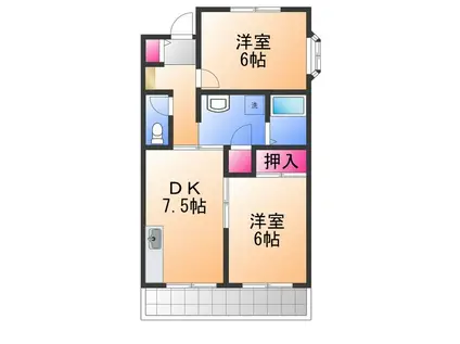 西井MX-I(2DK/2階)の間取り写真