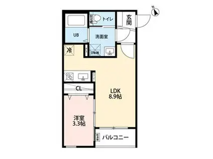 ROBOT HOME 上飯田東町ロボットホー(1LDK/1階)の間取り写真