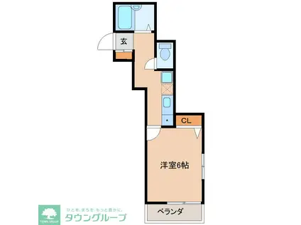 アルファクレスト(1K/1階)の間取り写真