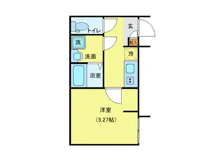 URBAN LUXE(1K/1階)の間取り写真