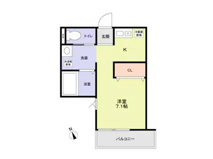 クロレ新検見川(1K/1階)の間取り写真