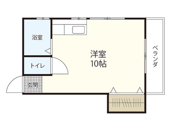 片山ビル(ワンルーム/3階)の間取り写真